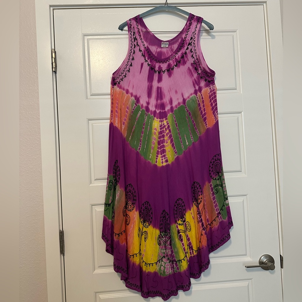 OS Purple pattern dress/ swim coverup